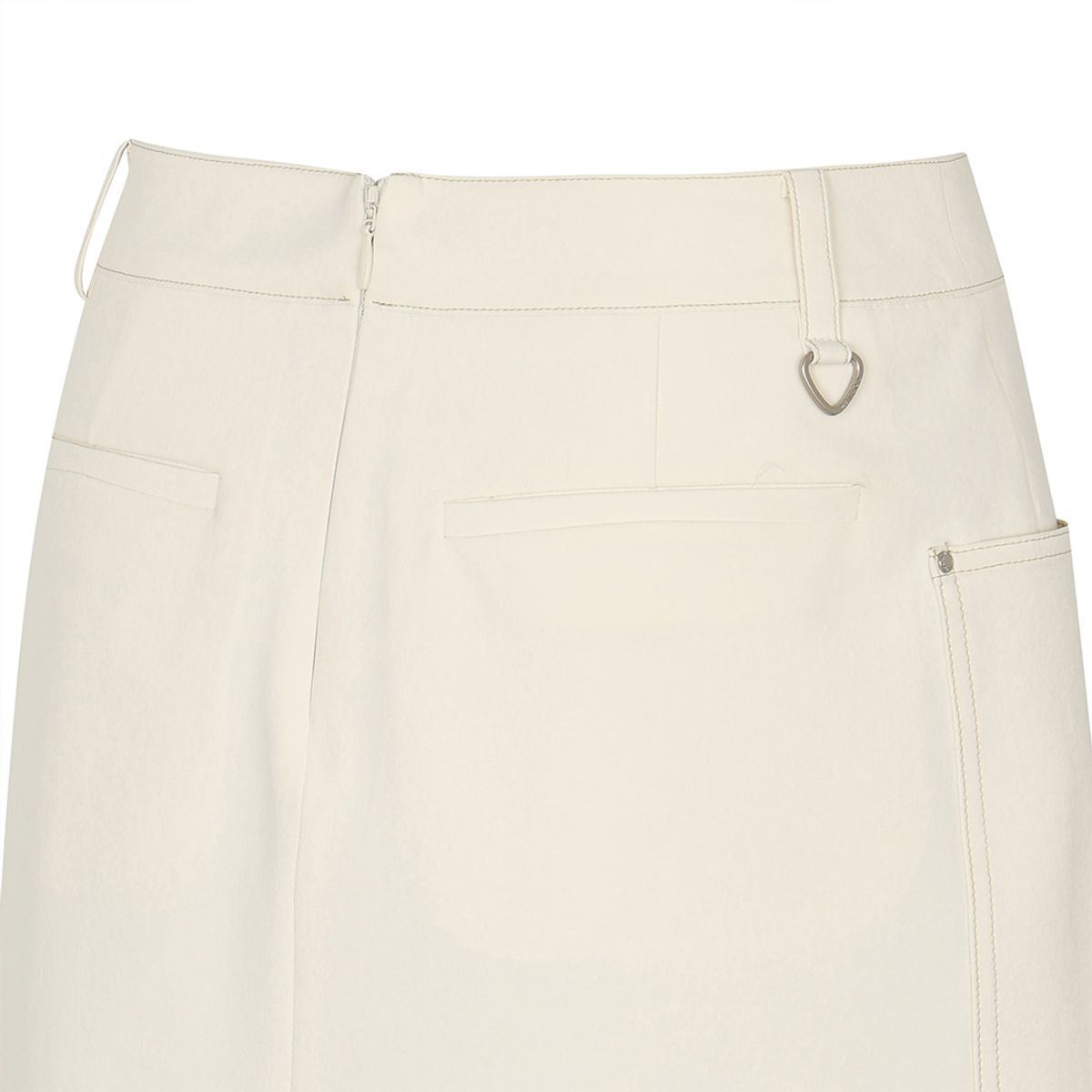 말본 골프(MALBON GOLF) 린넨 라이크 스티치 H라인 스커트 OFF WHITE (WOMAN)