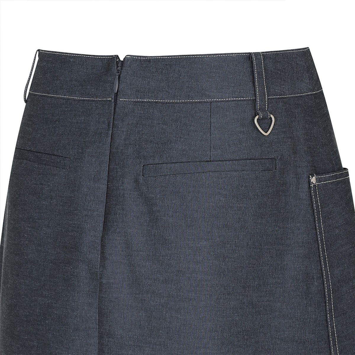 말본 골프(MALBON GOLF) 데님 라이크 스티치 H라인 스커트 NAVY (WOMAN)