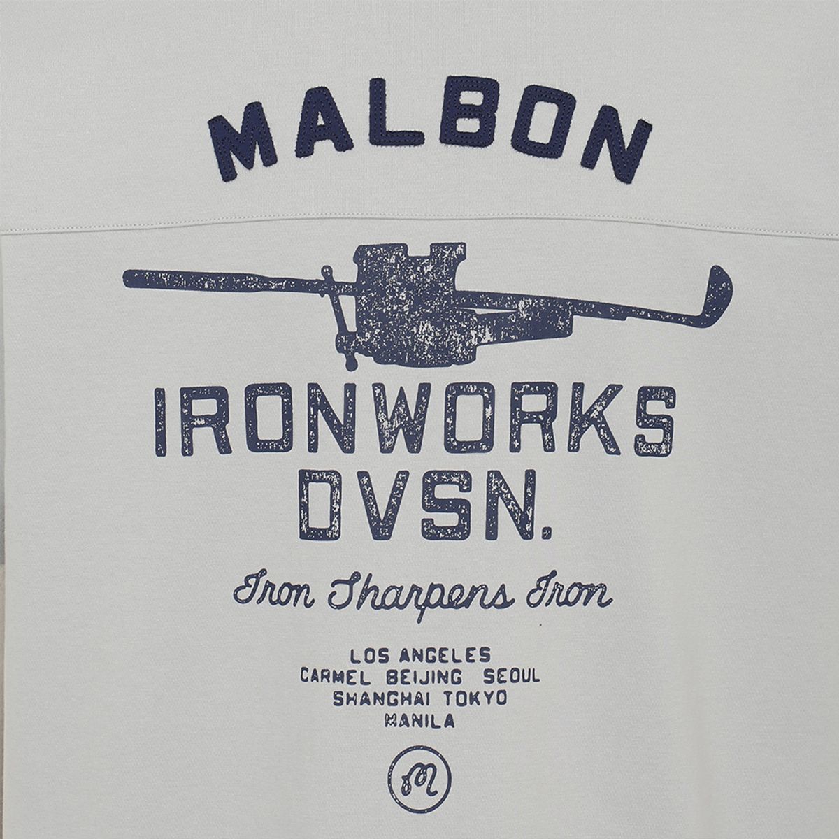 말본 골프(MALBON GOLF) 아이언웍스 빈티지 라운드 티셔츠 GREY (MAN)
