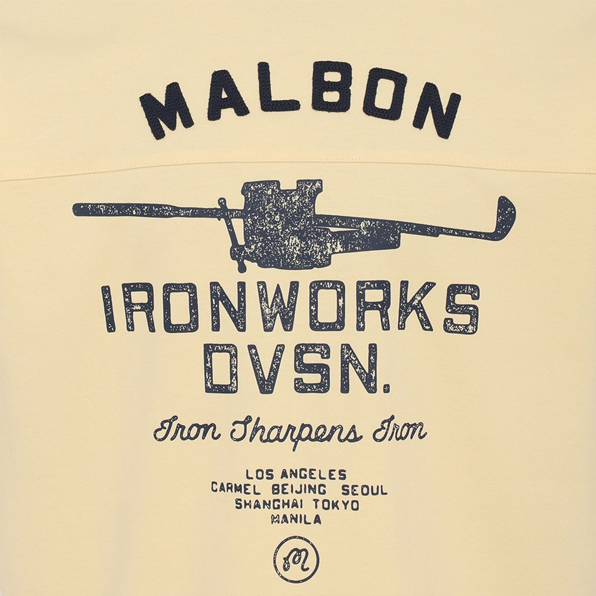 말본 골프(MALBON GOLF) 아이언웍스 빈티지 라운드 티셔츠 YELLOW (MAN)