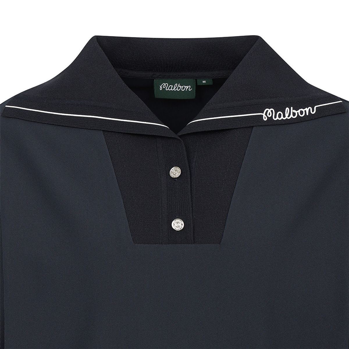 말본 골프(MALBON GOLF) 변형 에리 블루종 반팔 NAVY (WOMAN)