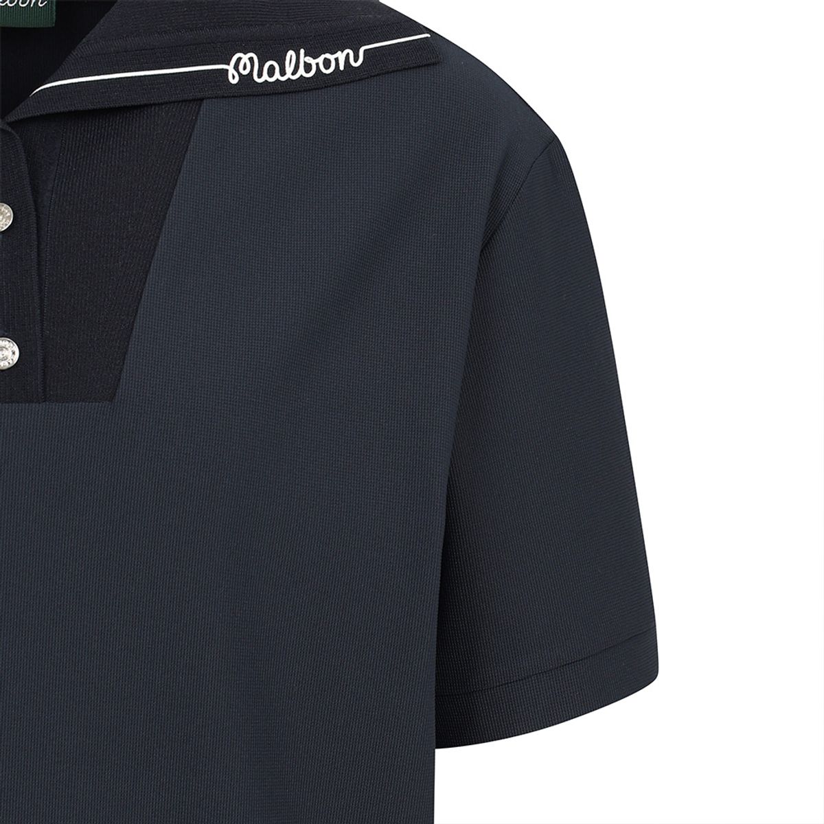 말본 골프(MALBON GOLF) 변형 에리 블루종 반팔 NAVY (WOMAN)
