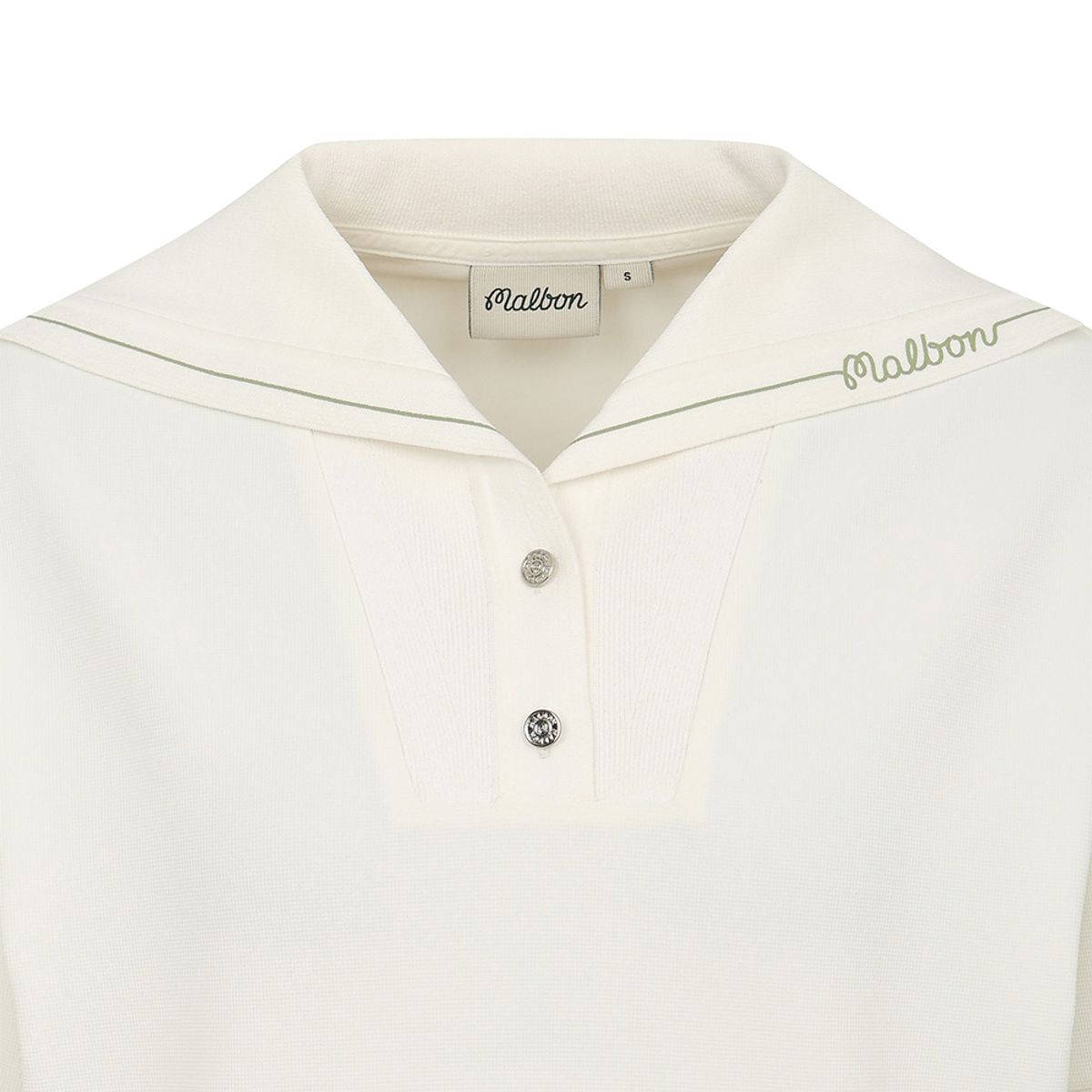 말본 골프(MALBON GOLF) 변형 에리 블루종 반팔 OFF WHITE (WOMAN)