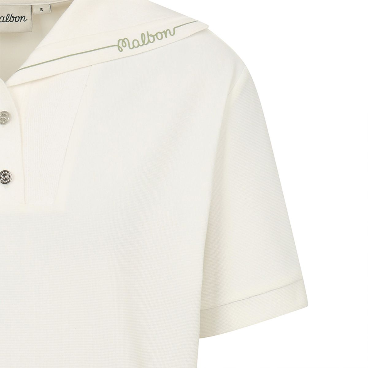 말본 골프(MALBON GOLF) 변형 에리 블루종 반팔 OFF WHITE (WOMAN)