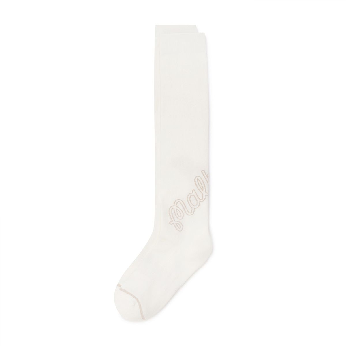 말본 골프(MALBON GOLF) 여성 언발란스 로고 니삭스 IVORY (WOMAN)