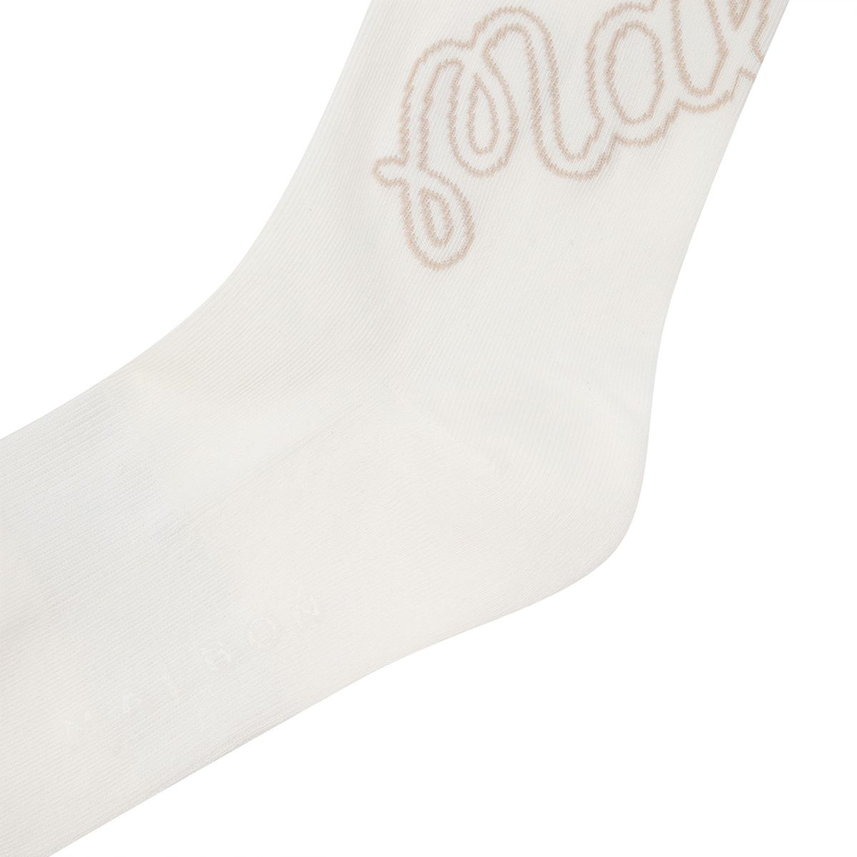 말본 골프(MALBON GOLF) 여성 언발란스 로고 니삭스 IVORY (WOMAN)