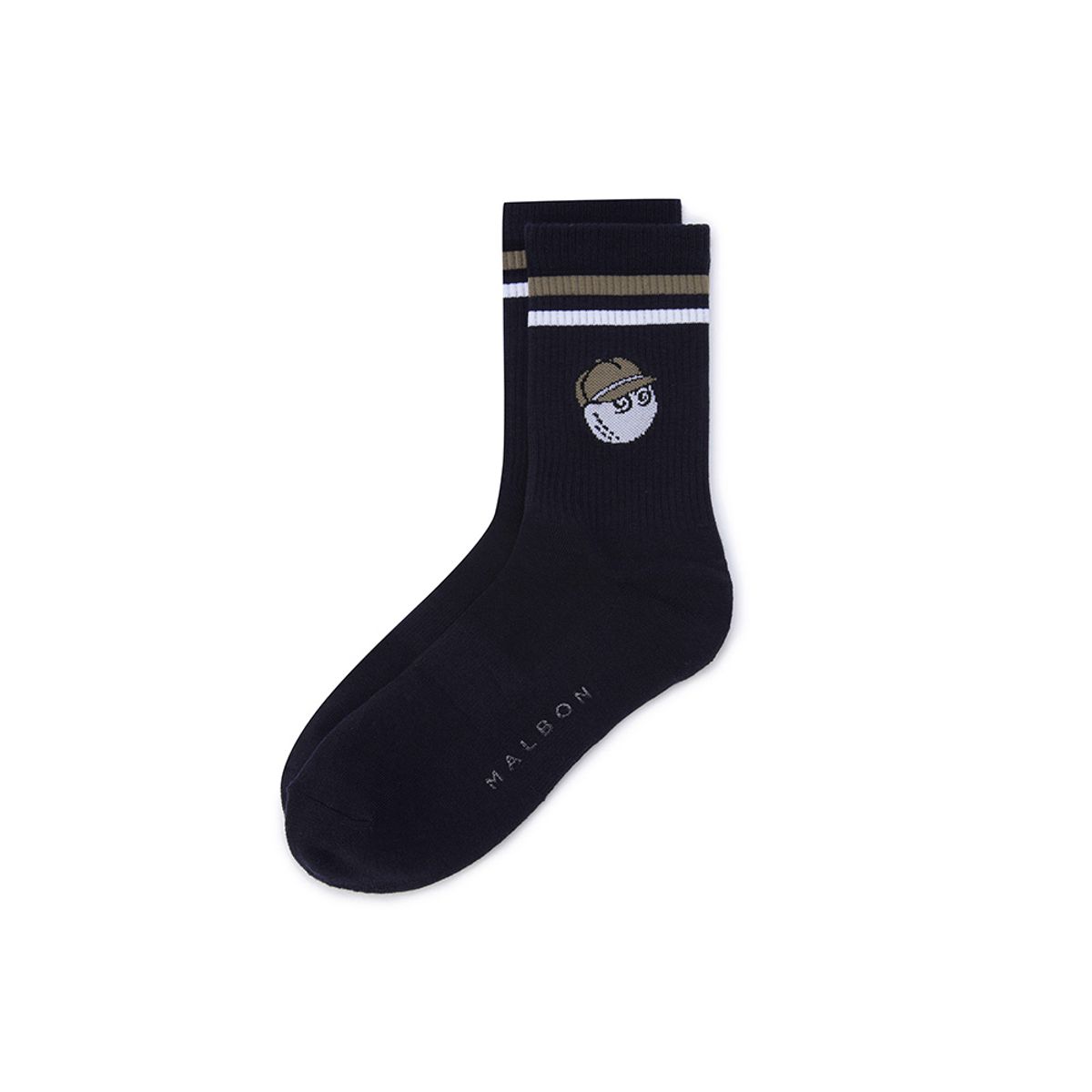 말본 골프(MALBON GOLF) 언발란스 로고 자카드 크루삭스 NAVY