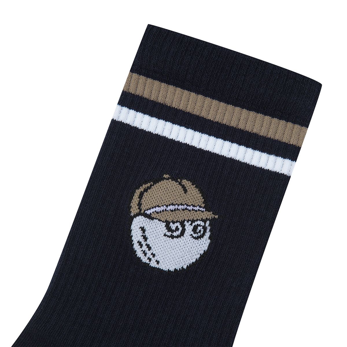 말본 골프(MALBON GOLF) 언발란스 로고 자카드 크루삭스 NAVY