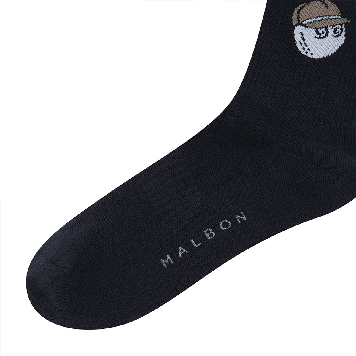 말본 골프(MALBON GOLF) 언발란스 로고 자카드 크루삭스 NAVY