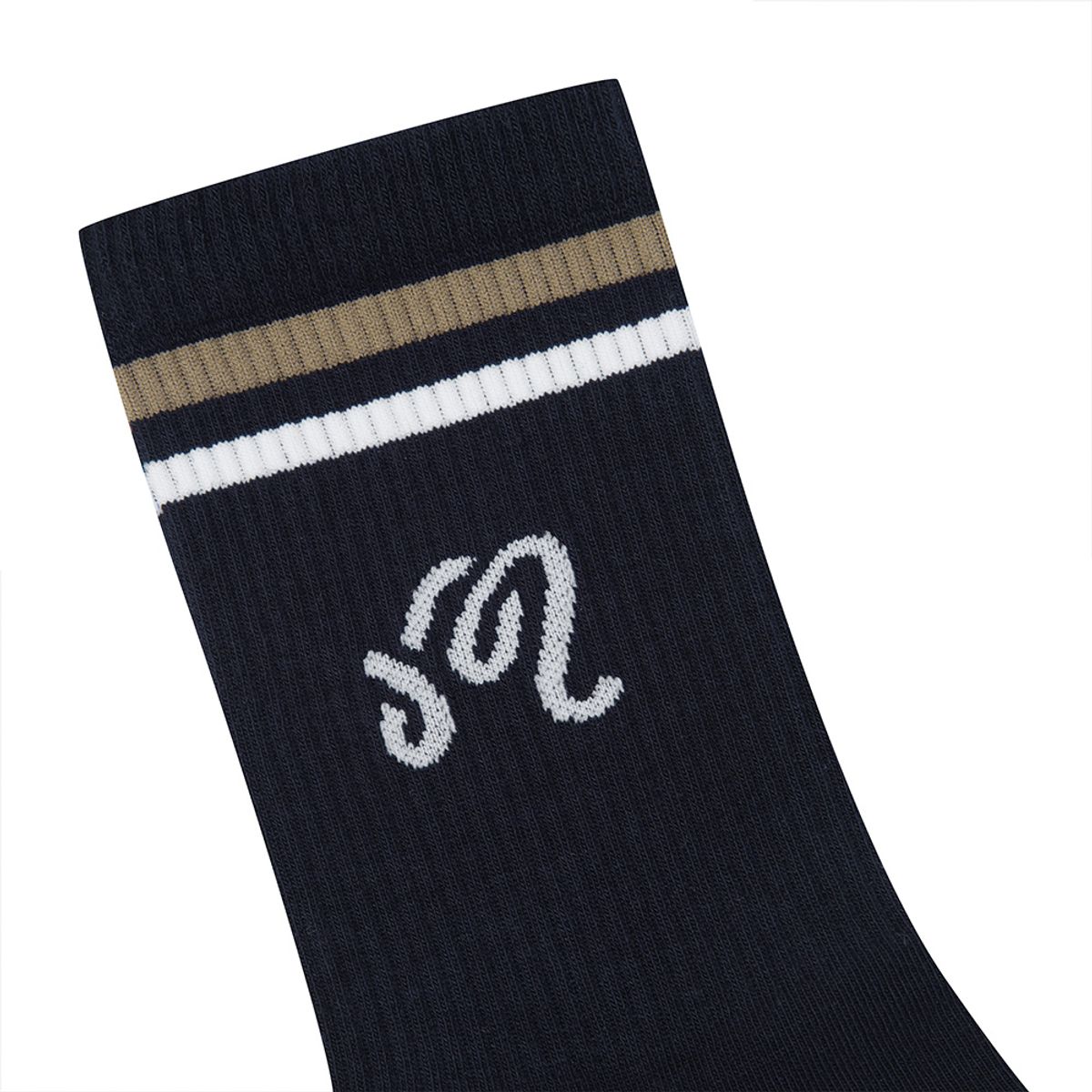 말본 골프(MALBON GOLF) 언발란스 로고 자카드 크루삭스 NAVY