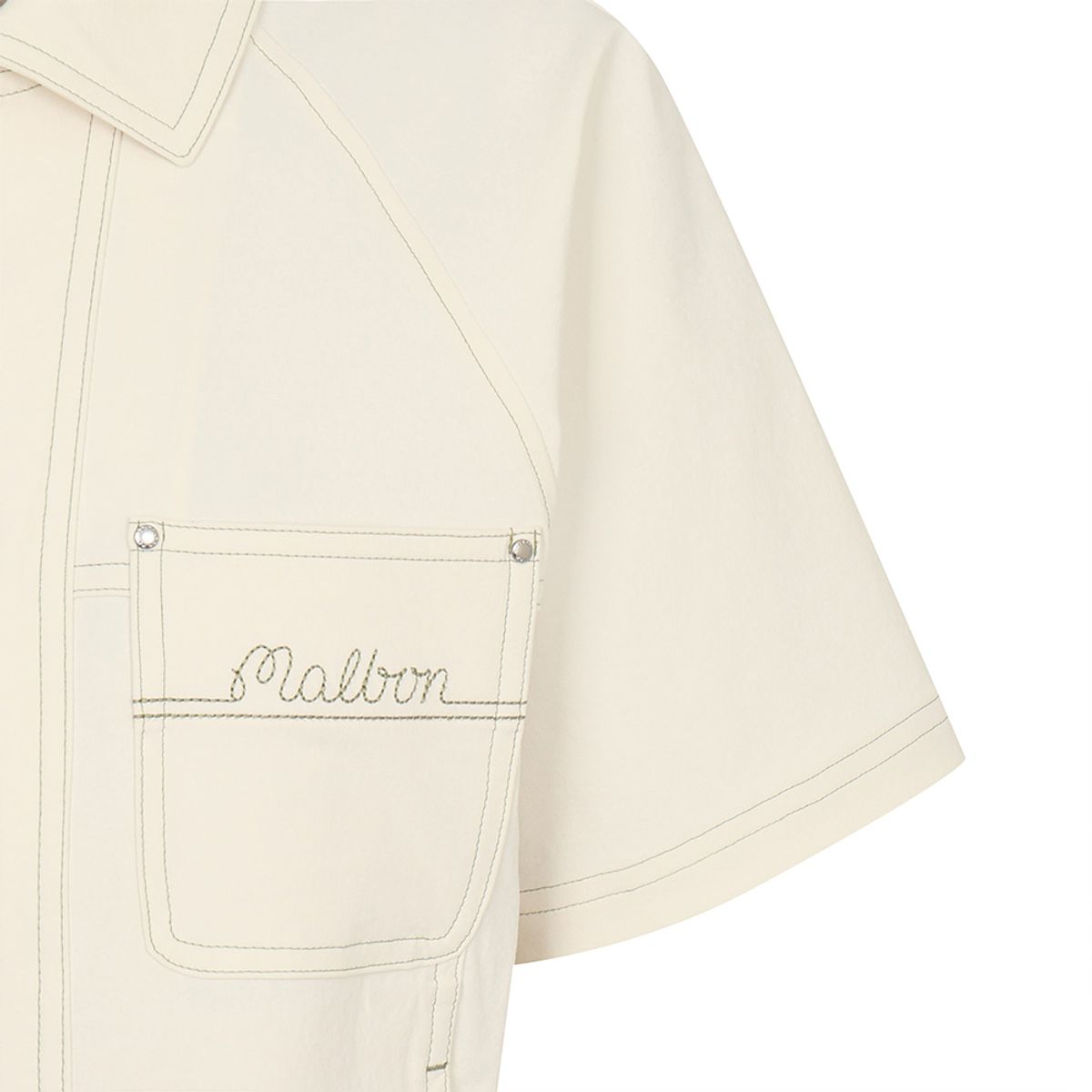 말본 골프(MALBON GOLF) 데님 라이크 반팔 자켓 OFF WHITE (WOMAN)
