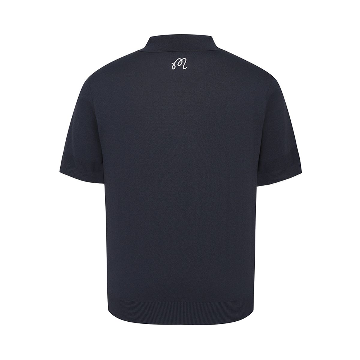 말본 골프(MALBON GOLF) M 슬림 머슬핏 반팔 폴로 니트 NAVY (MAN)