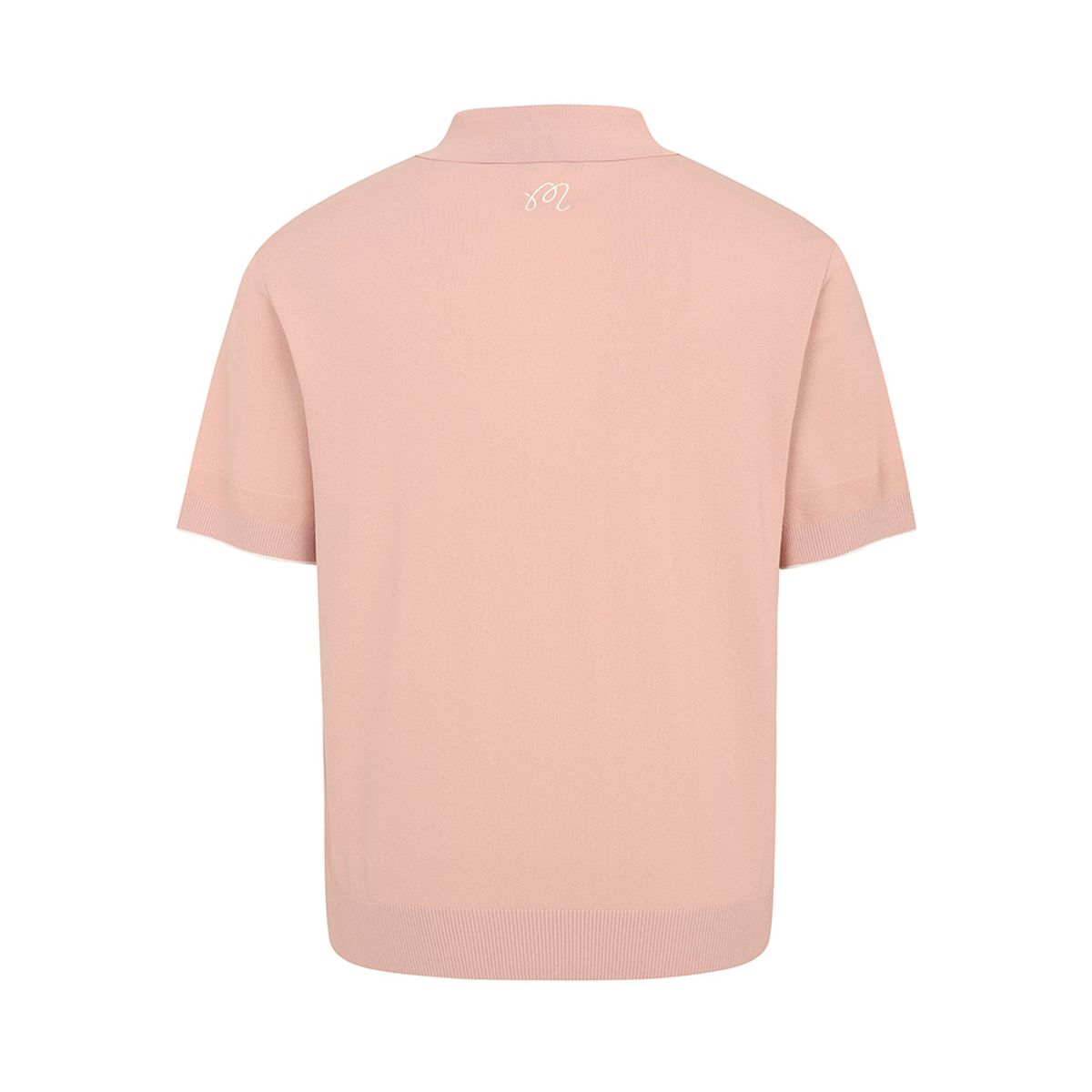 말본 골프(MALBON GOLF) M 슬림 머슬핏 반팔 폴로 니트 LIGHT PINK (MAN)