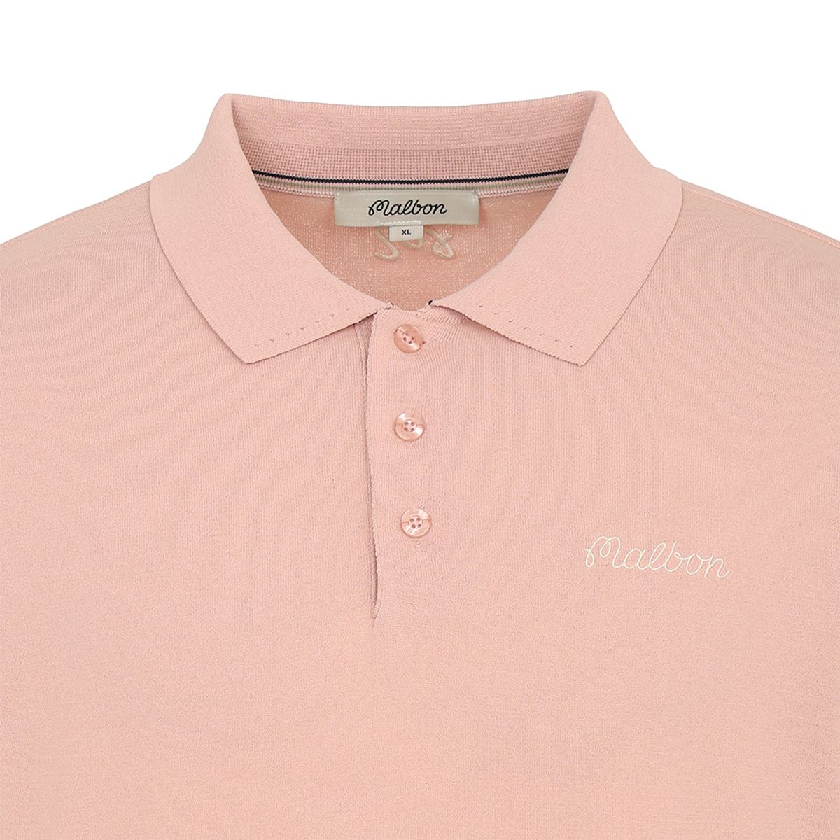 말본 골프(MALBON GOLF) M 슬림 머슬핏 반팔 폴로 니트 LIGHT PINK (MAN)