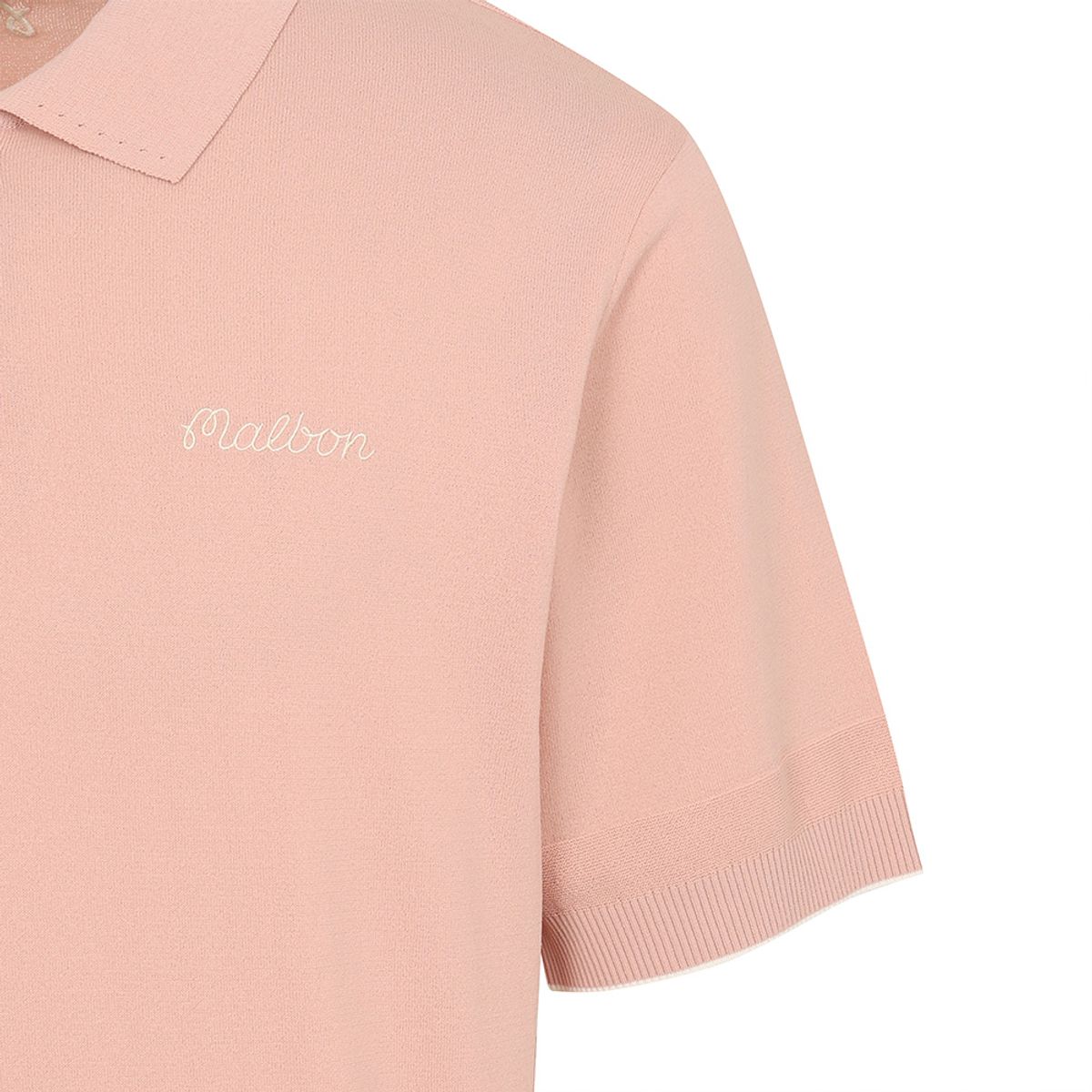 말본 골프(MALBON GOLF) M 슬림 머슬핏 반팔 폴로 니트 LIGHT PINK (MAN)