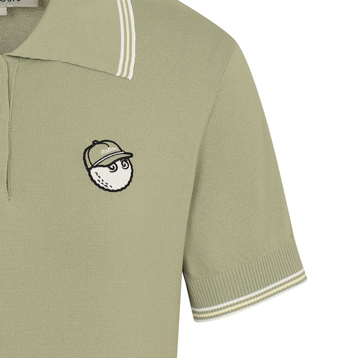 말본 골프(MALBON GOLF) 여성 여름 반팔 카라 스웨터 LIGHT KHAKI (WOMAN)