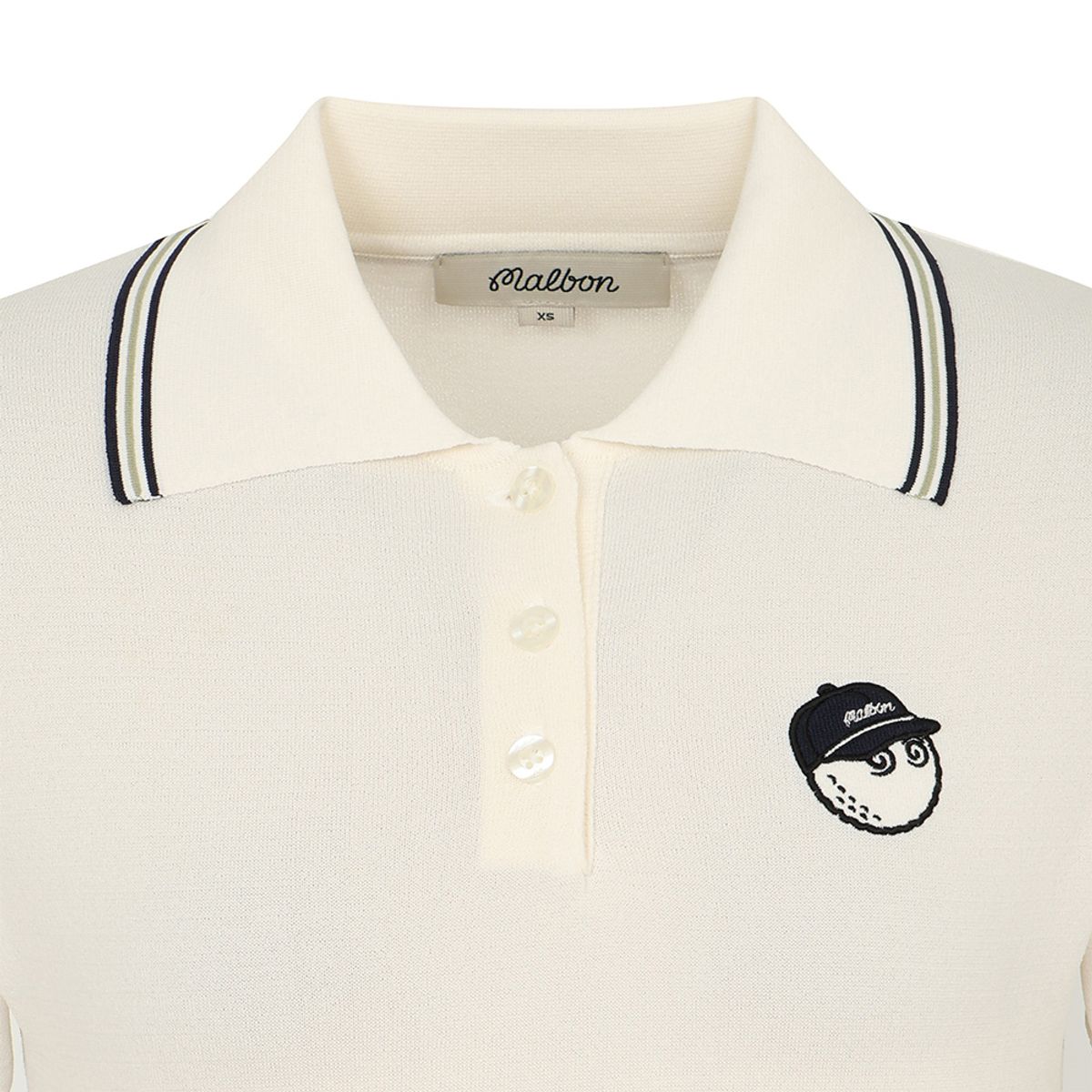 말본 골프(MALBON GOLF) 여성 여름 반팔 카라 스웨터 OFF WHITE (WOMAN)