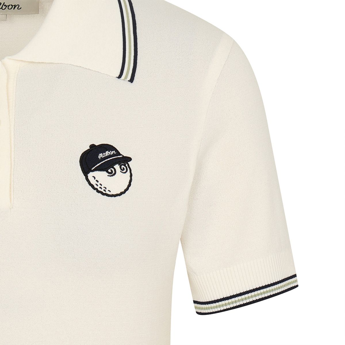 말본 골프(MALBON GOLF) 여성 여름 반팔 카라 스웨터 OFF WHITE (WOMAN)