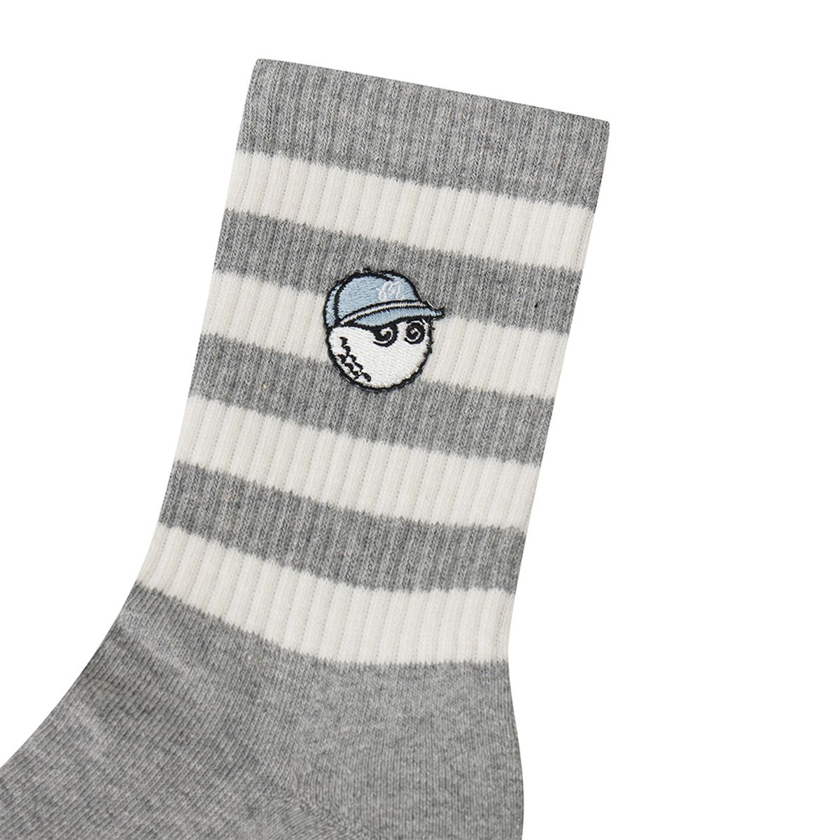 말본 골프(MALBON GOLF) 언발란스 스트라이프 와펜 크루 삭스 GREY