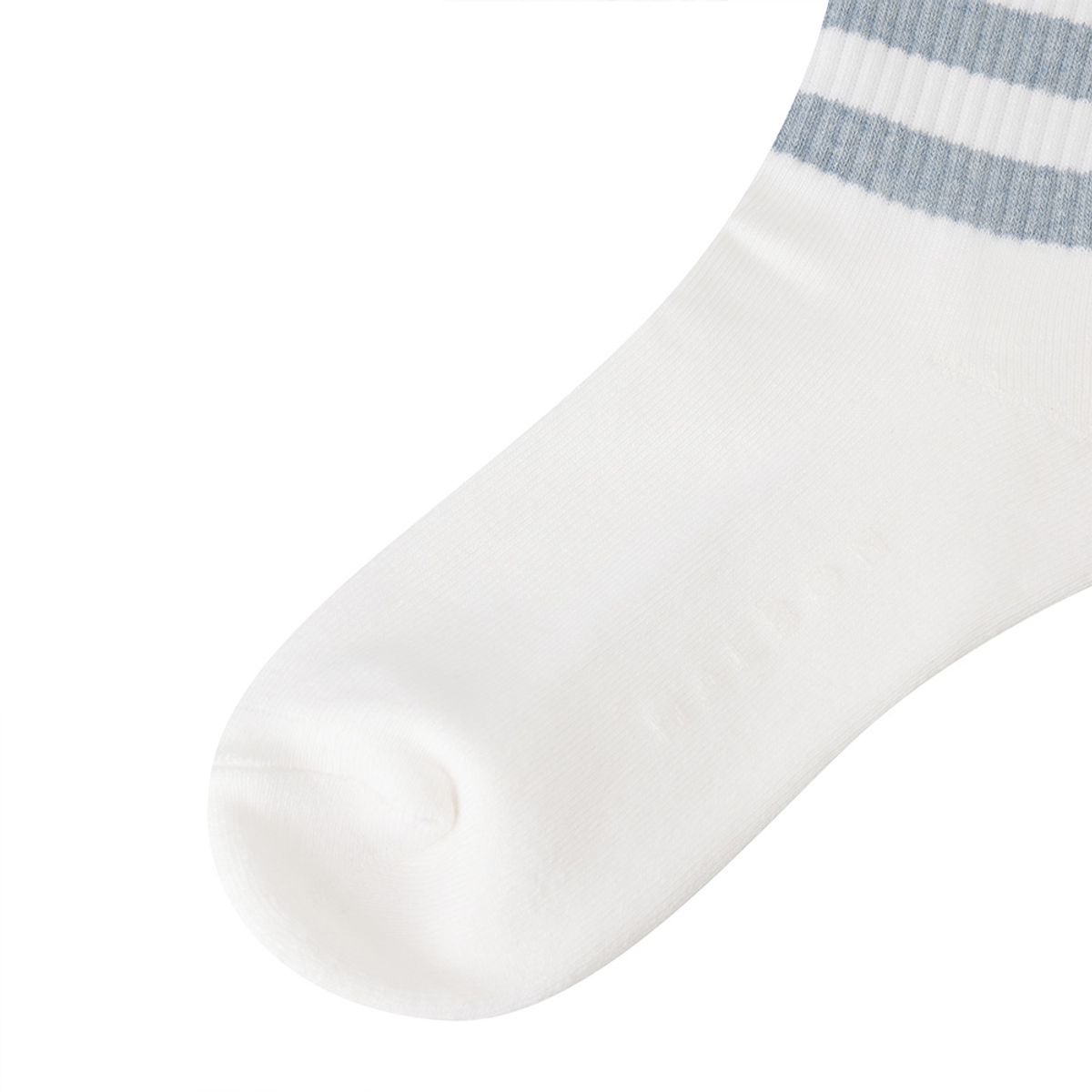 말본 골프(MALBON GOLF) 언발란스 스트라이프 와펜 크루 삭스 OFF WHITE