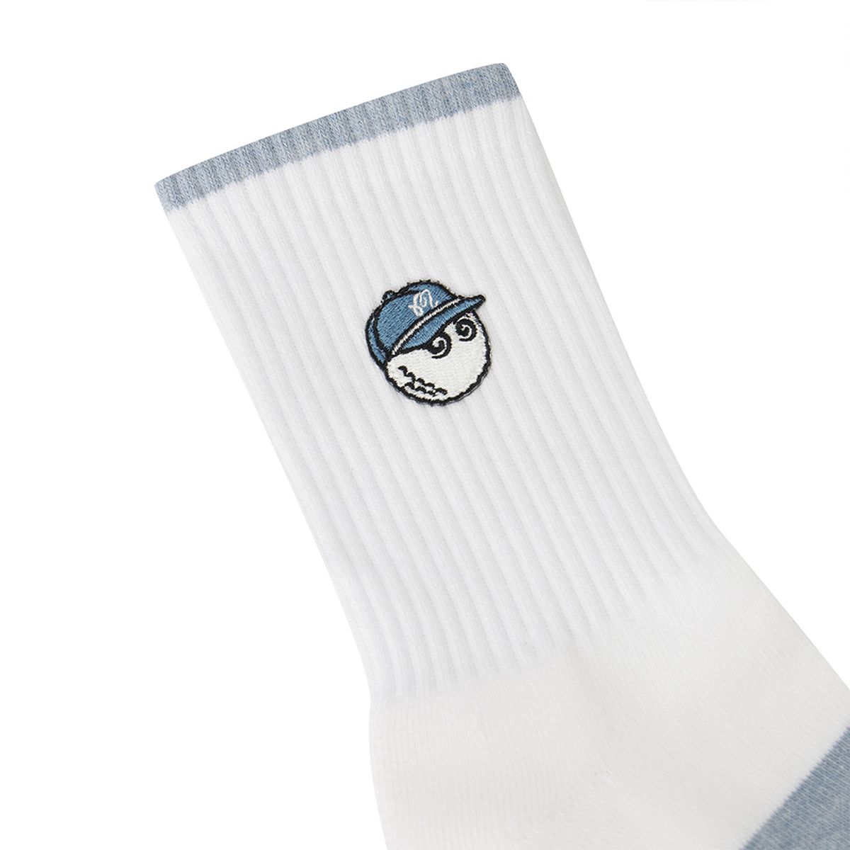 말본 골프(MALBON GOLF) 언발란스 스트라이프 와펜 크루 삭스 OFF WHITE