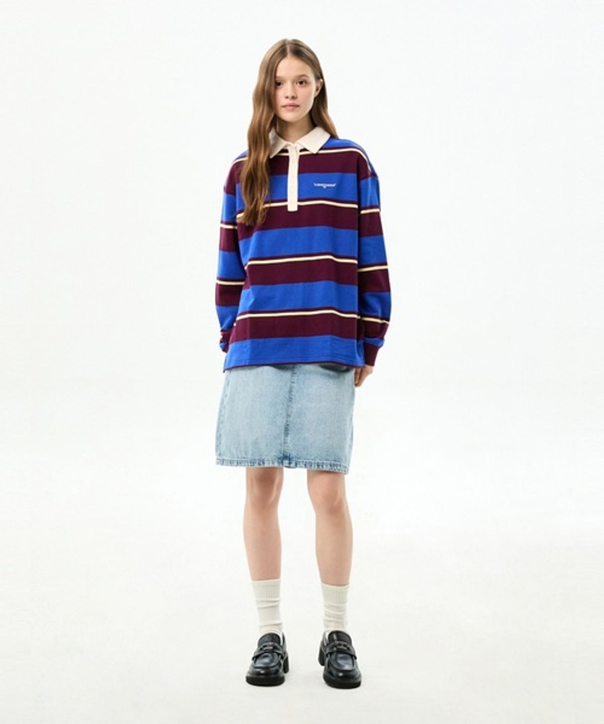 타미진스(TOMMY JEANS) 릴렉스 핏 스크립트 럭비 티셔츠