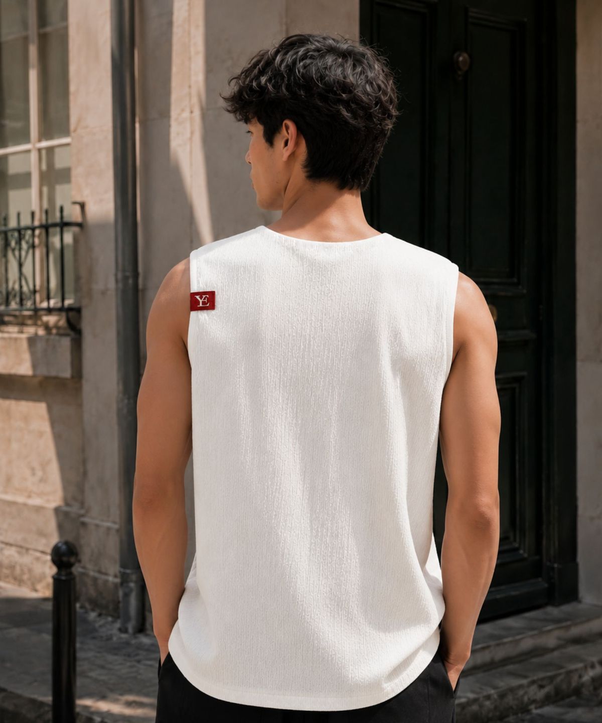 블랙크러쉬(BLACRUSH) [YOEL남성] Riviera Pleats Loose Top / 화이트