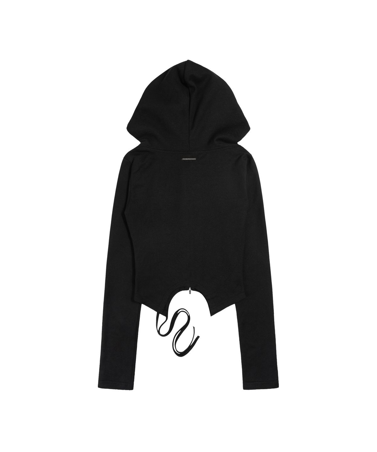 팬시클럽(FANCY CLUB) 오버레이 크롭 후드집업 (BLACK) F26ZA513
