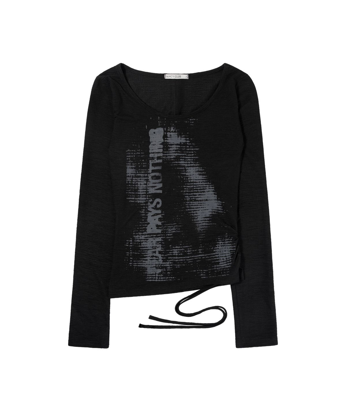 팬시클럽(FANCY CLUB) 사이드 코르셋 롱슬리브 (BLACK) F26ZB523