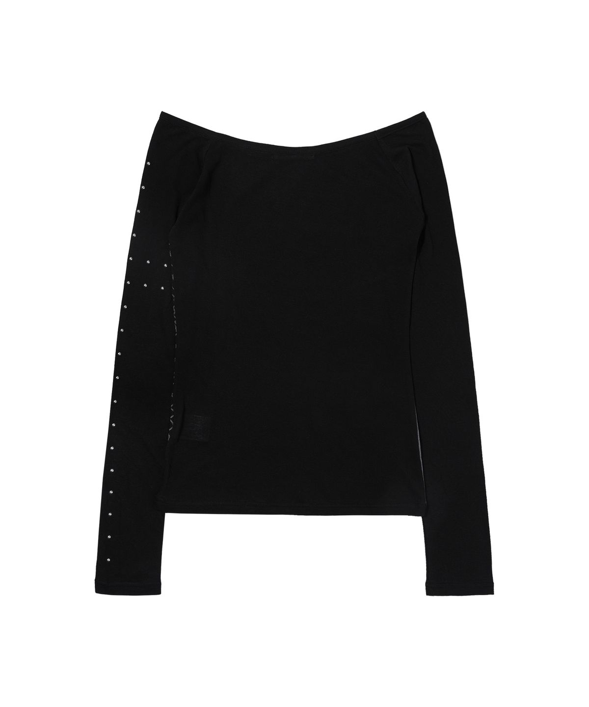 팬시클럽(FANCY CLUB) 웹 스터드 오프숄더 (BLACK) F26ZB525