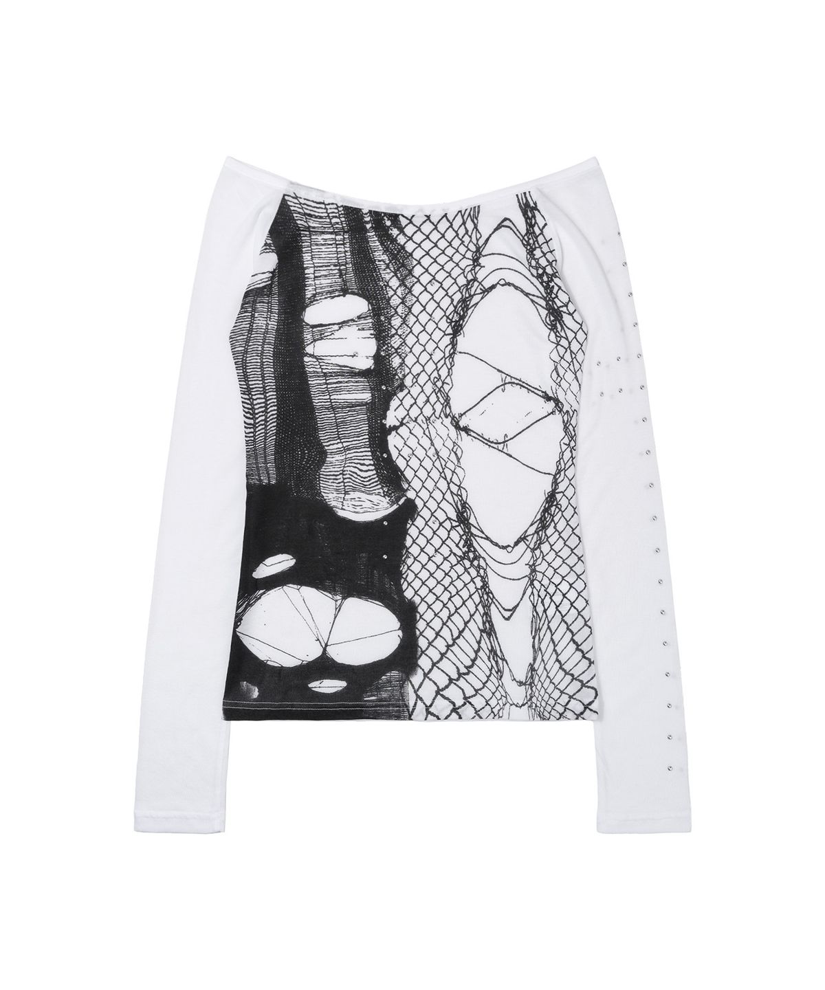 팬시클럽(FANCY CLUB) 웹 스터드 오프숄더 (WHITE) F26ZB525