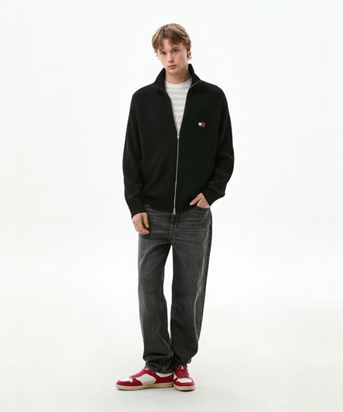 타미진스(TOMMY JEANS) 릴렉스 핏 집업 가디건