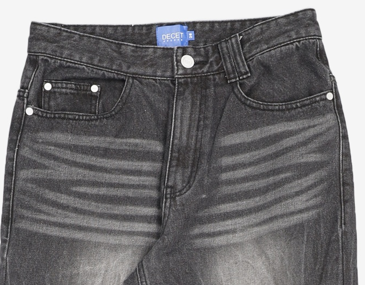 데케트(DECET) [AMC 데님]Dawn Semi Wide Jeans DCPT002AshBlack 26