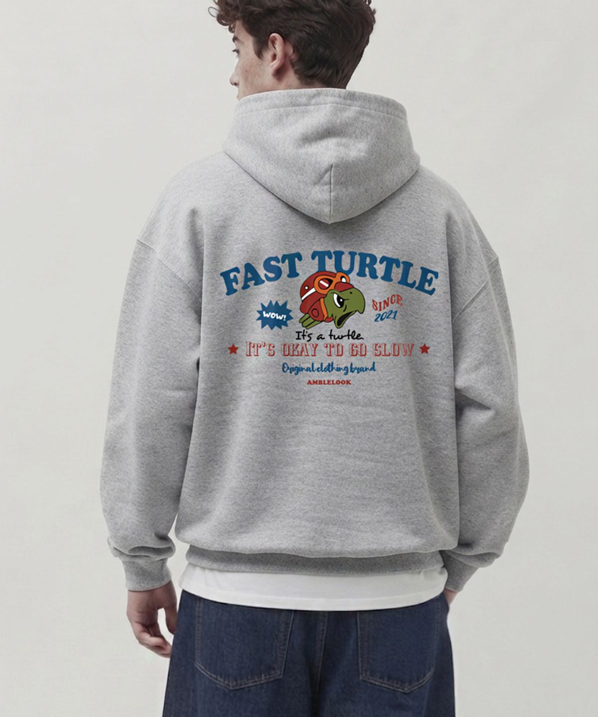 엠블룩(AMBLELOOK) 후디드 스웨트셔츠 FAST TURTLE (3color)