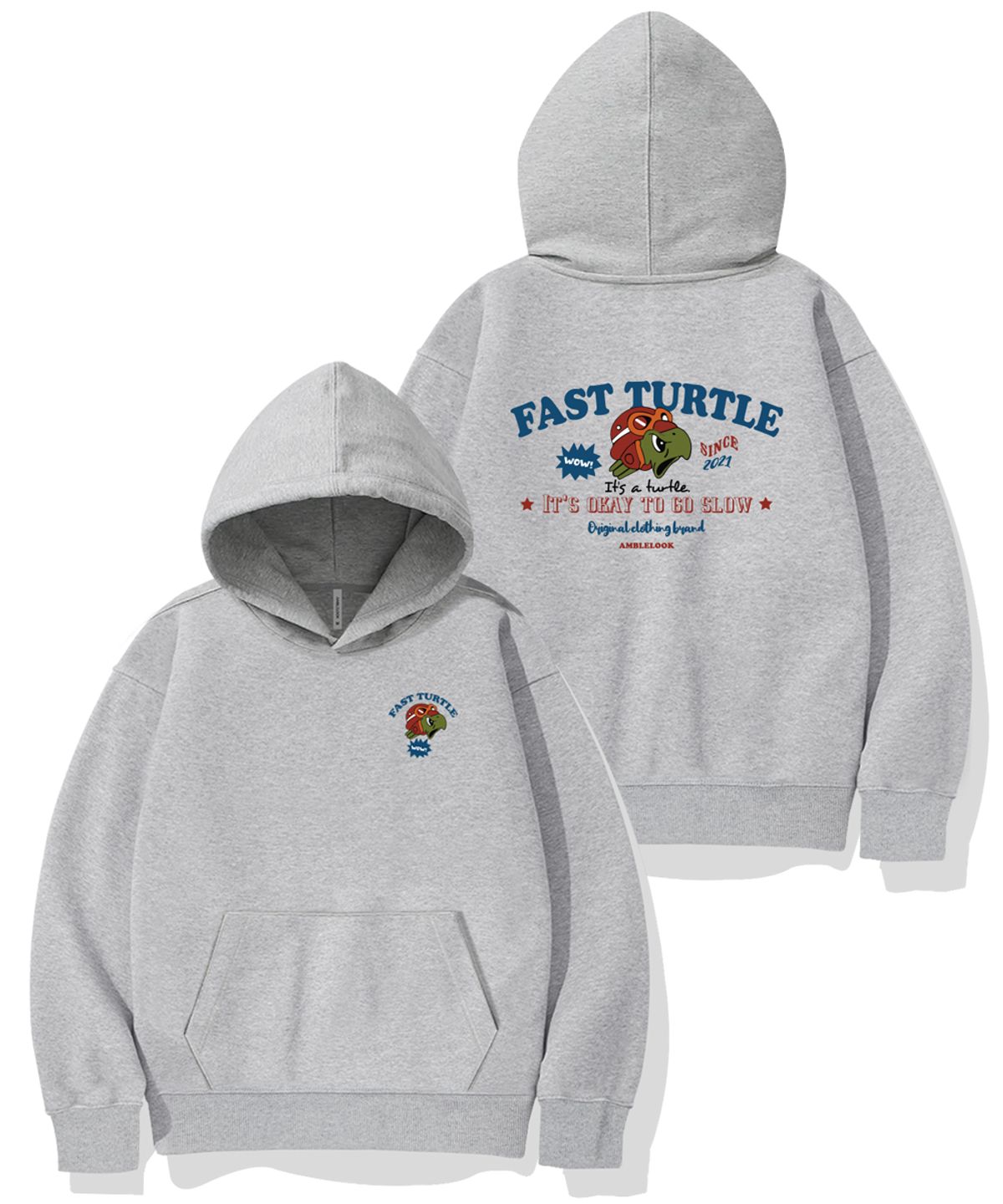 엠블룩(AMBLELOOK) 후디드 스웨트셔츠 FAST TURTLE (3color)
