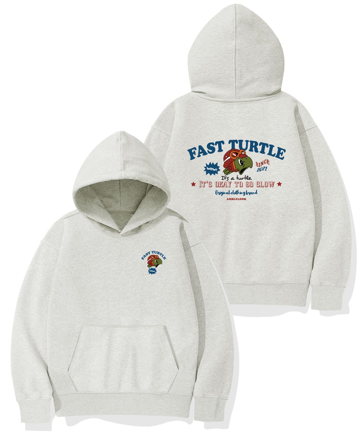 엠블룩(AMBLELOOK) 후디드 스웨트셔츠 FAST TURTLE (3color)