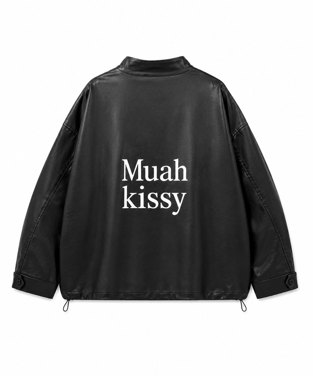무아무아(MUAHMUAH) 오버핏 레더 필드 자켓 [블랙]
