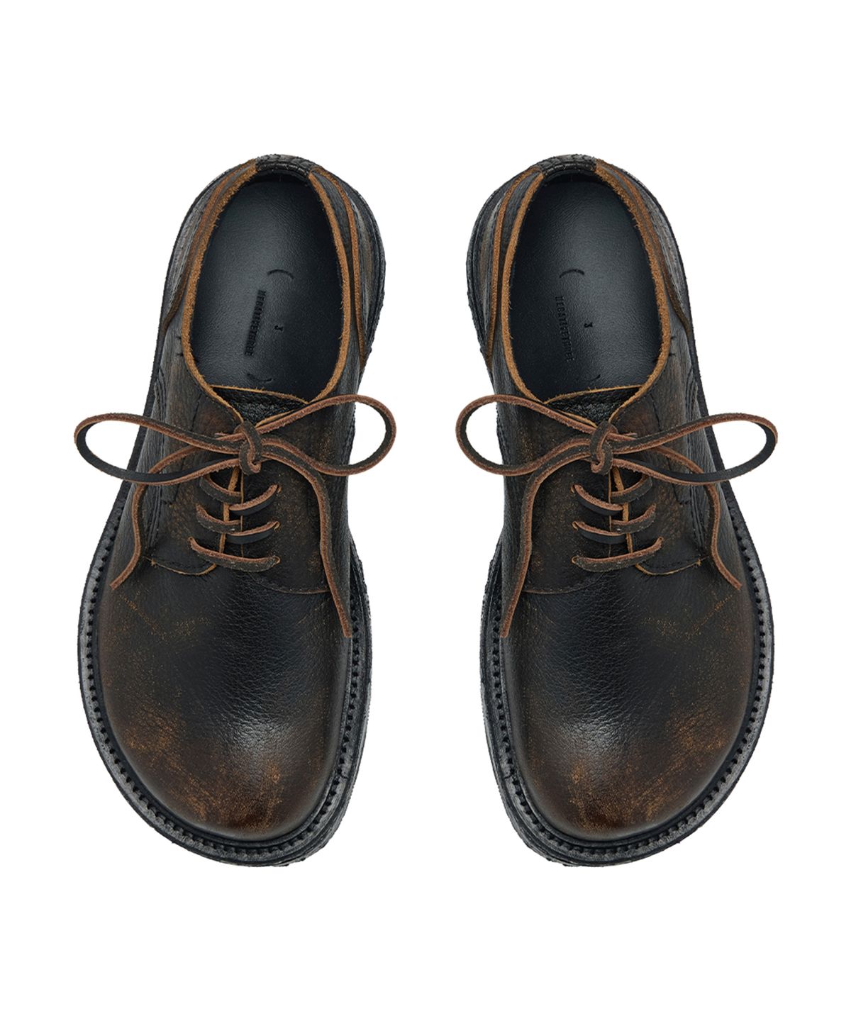 네거티브쓰리(NEGATIVETHREE) Moto Derby Shoe_Rub Off Brown