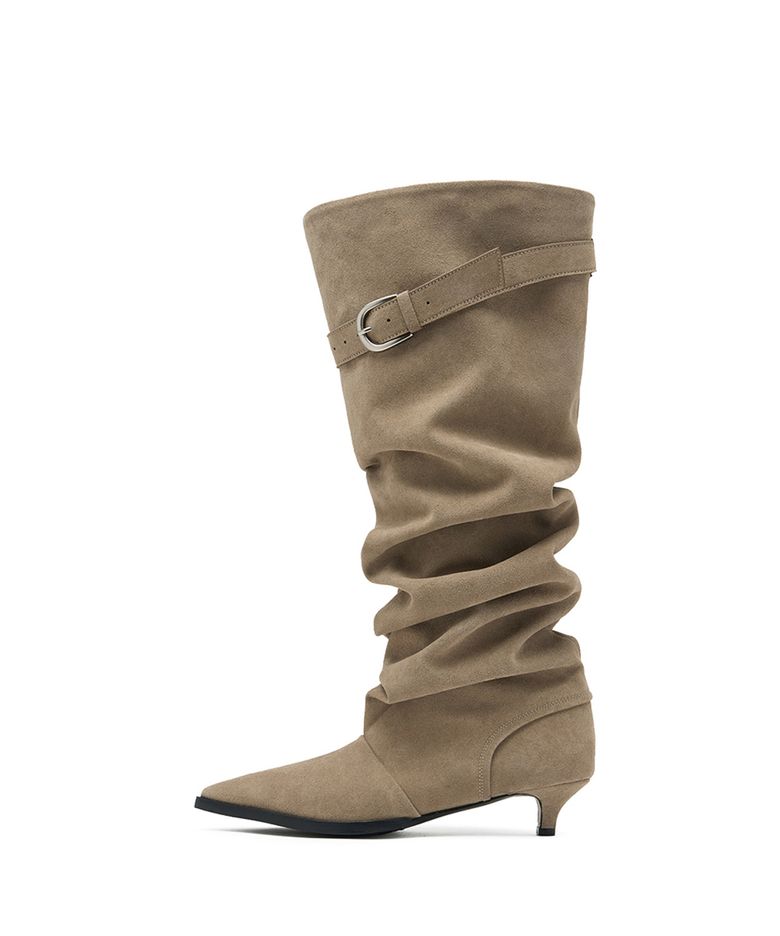 H-Kimera Knee-High Slouchy Long Boots_Sand