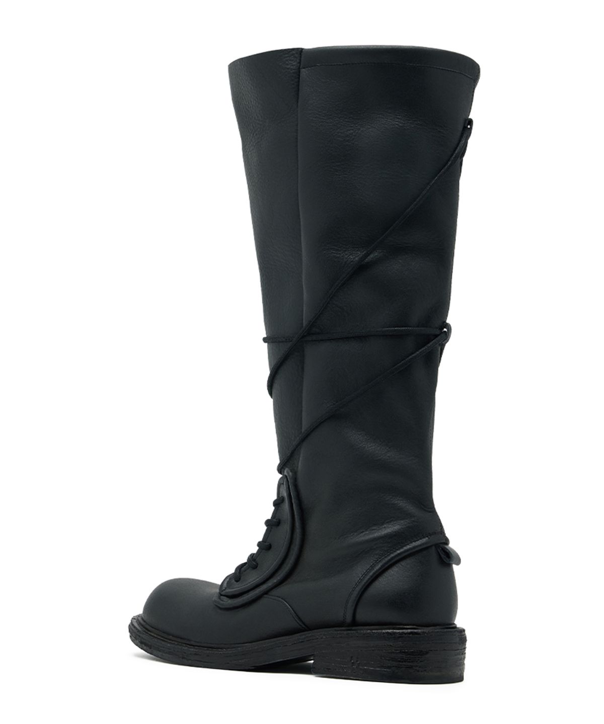 네거티브쓰리(NEGATIVETHREE) NO.2 Folded lace-up long boots_Black