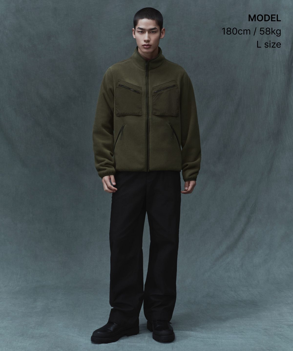 무신사 스탠다드(MUSINSA STANDARD) [알레산드로 푼제티] 아비스 폴라 플리스 재킷 [올리브]