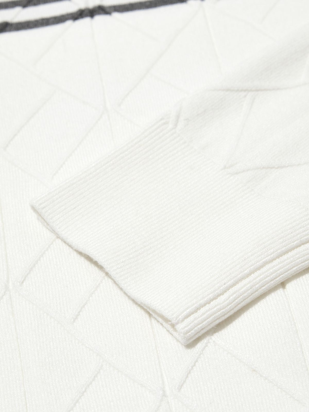 와이드앵글(WIDEANGLE) TO 변형 아가일 조직 라운드넥 L_Off White