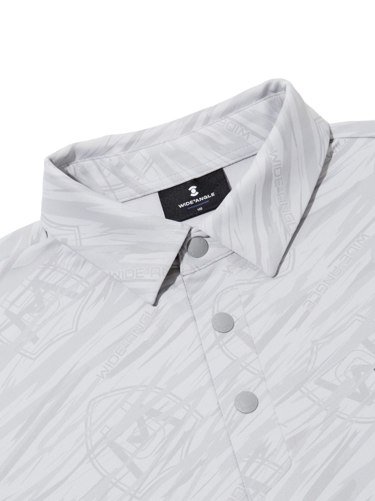 와이드앵글(WIDEANGLE) TO 와일드락 패턴 카라 티셔츠 M_Light Grey