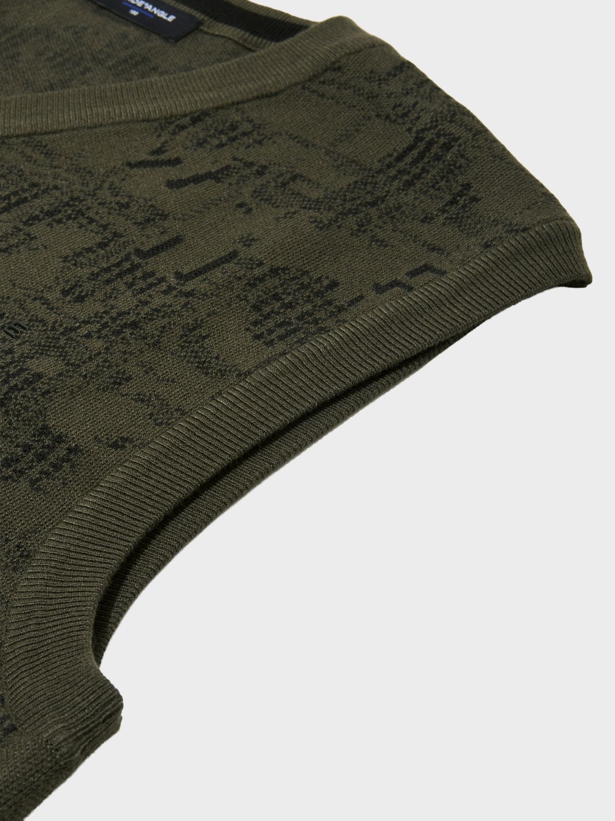 와이드앵글(WIDEANGLE) TO 패턴 브이넥 스웨터 베스트 M_Khaki