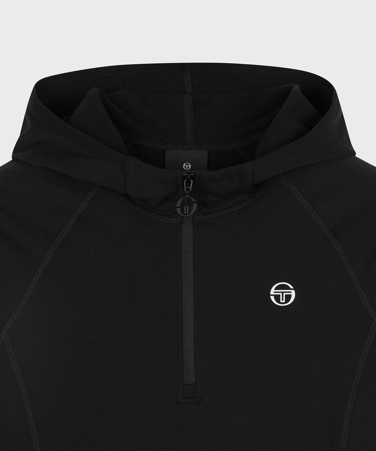 세르지오 타키니(SERGIO TACCHINI) W 마시멜로우 기모 슬림 후디 하프집 (Black)
