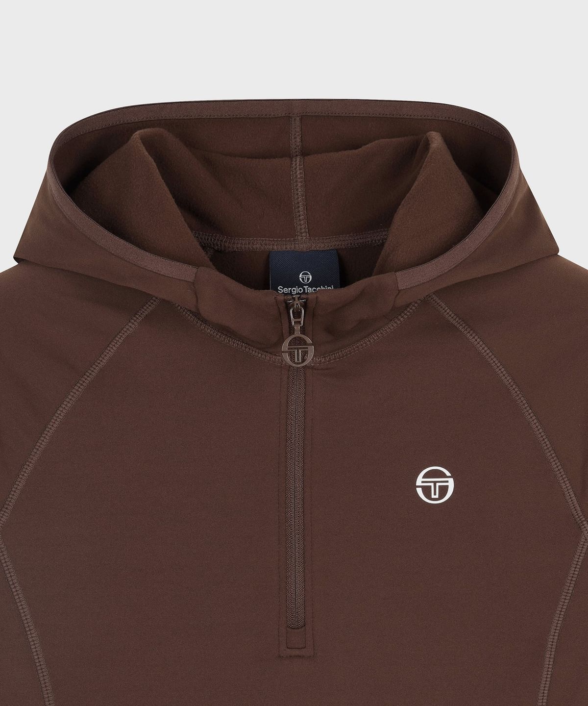 세르지오 타키니(SERGIO TACCHINI) W 마시멜로우 기모 슬림 후디 하프집 (D.Brown)