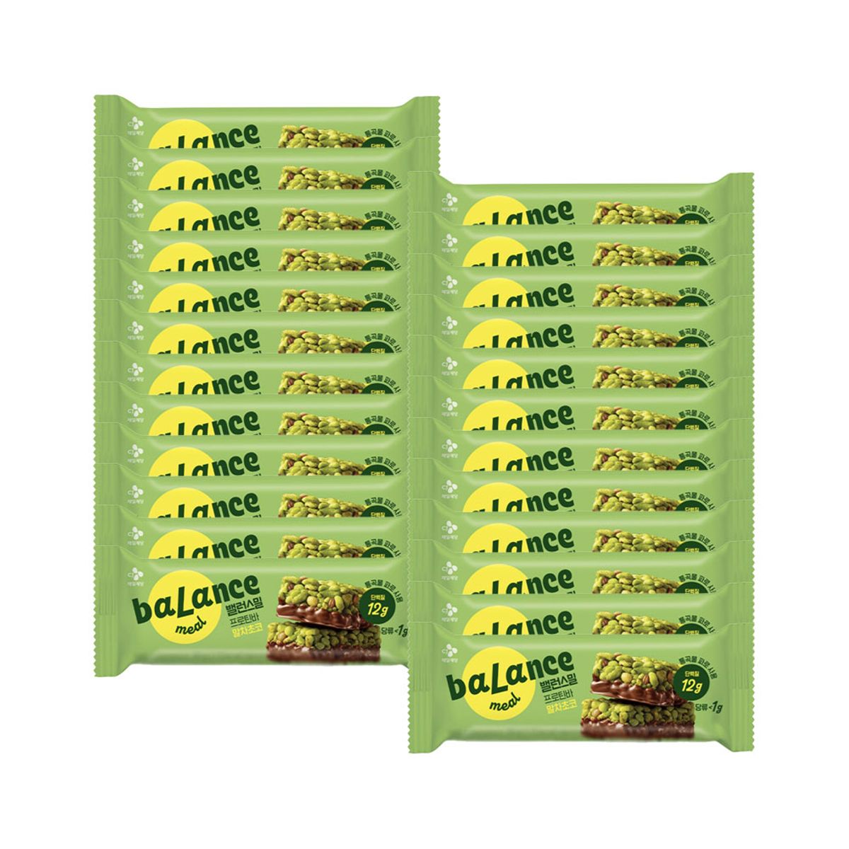 CJ제일제당(CJCHEILJEDANG) 밸런스밀 프로틴바 단백질바 말차초코 38g 12입 x2개