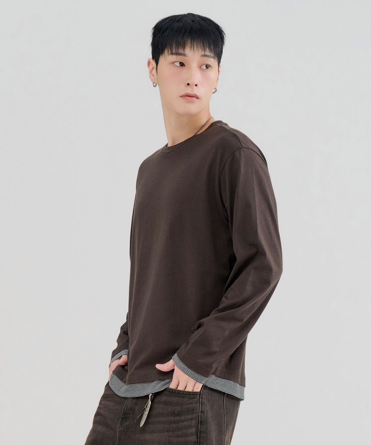 체이스컬트(CHASECULT) 남성 레이어드 긴팔 티셔츠-FERK5111B08