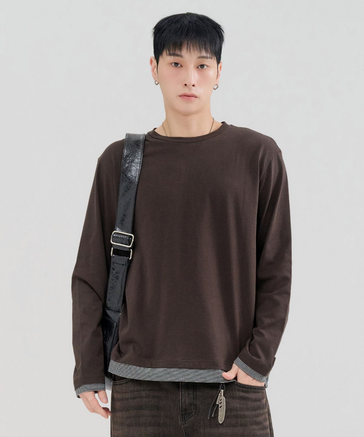 체이스컬트(CHASECULT) 남성 레이어드 긴팔 티셔츠-FERK5111B08