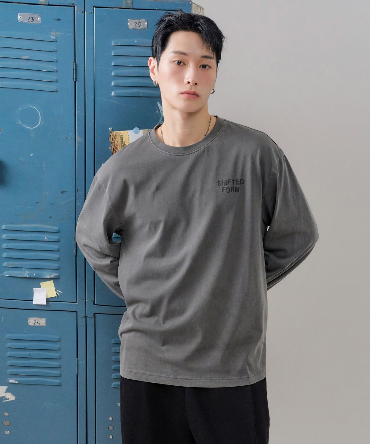 체이스컬트(CHASECULT) 남성 피그먼트 긴팔 티셔츠-FERK5131B09
